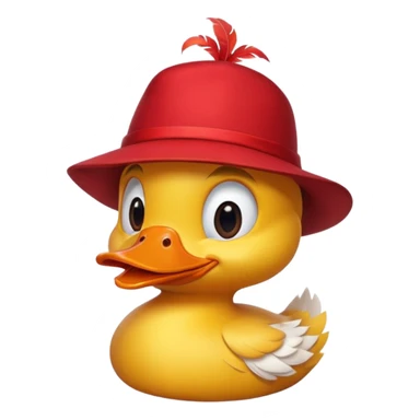 carnival duck with red hat sticker