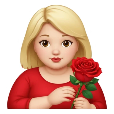 ash Trevino is a fat girl with blonde hair and has a rose in her hand , really fat sticker
