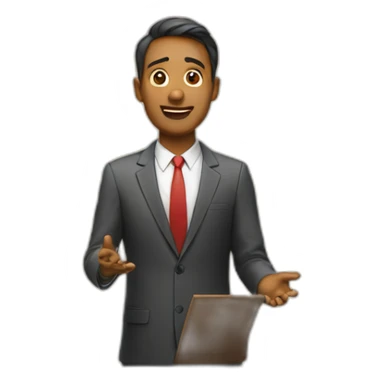 Man on a podium speaking sticker