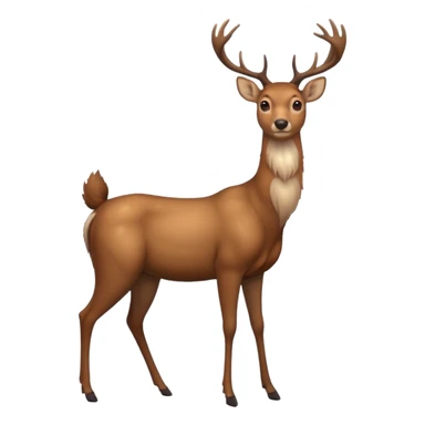 a deer standing on 2 lefs sticker