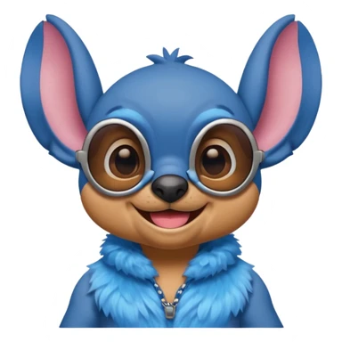 Stitch realista en la playa sticker