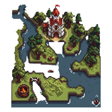 Medieval quest map with X marks the spot sticker