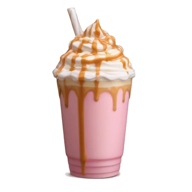 Soft pink Frappuccino caramel drizzle  with caramel creamer    sticker