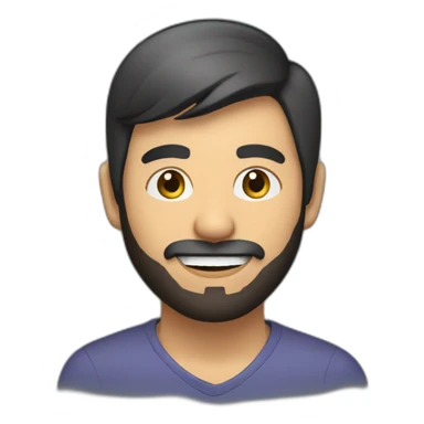 brown asian software engineer with beard and EarPods in ears sticker