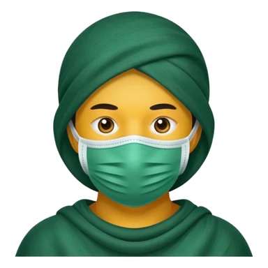 a dark green cloth face mask sticker