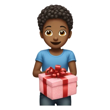 Kids opening presents  sticker