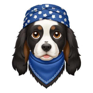 Собака породы черно-белый русский кокер спаниель в бандане Grow Street sticker