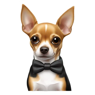Chihuahua with dobermann print and bow tie sticker