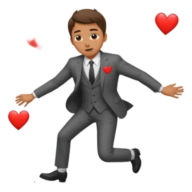man with heart eyes slip and fall on sidewalk  sticker