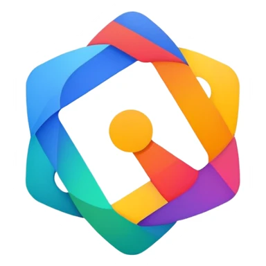 abstract colorful logo inspired by Google's Gemini AI, no text sticker