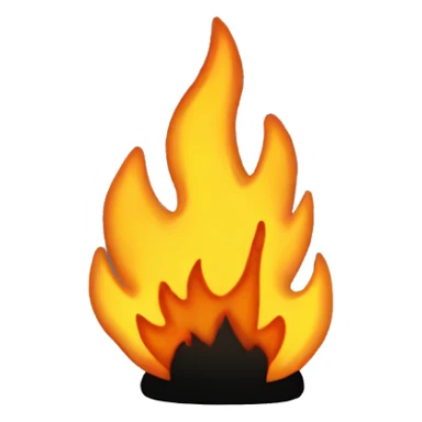 A fire with a face on it with black feet and black arms sticker