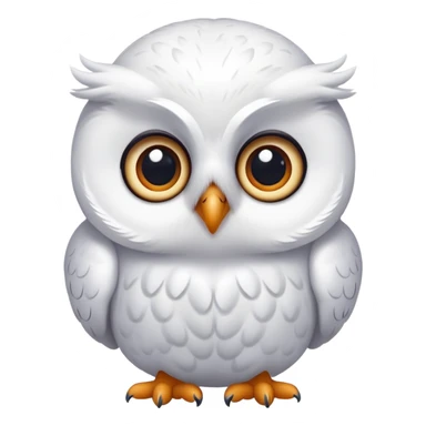 cute, round, white snow owl, with big eyes and little Paws sticker