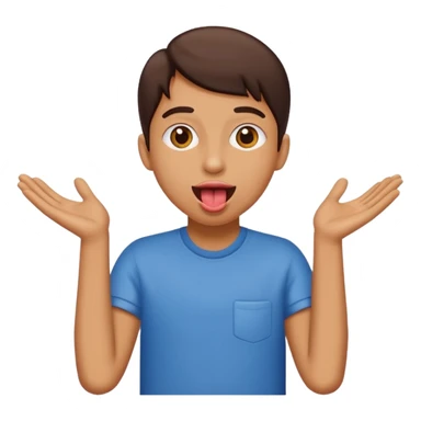 tounge out with hands to the side  sticker