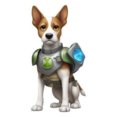 Dog defending earth from alien invasion sticker