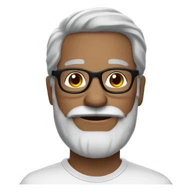 man 50 grey beard dark hair glasses sticker