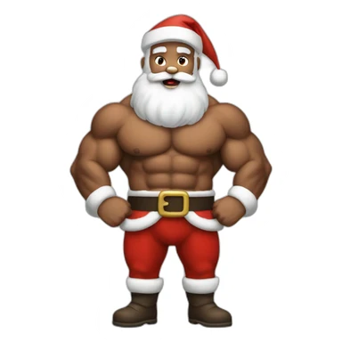 muscular santa sticker