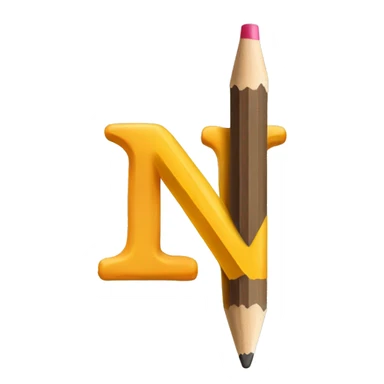letter N using pencils  sticker