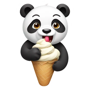 Panda eating ice cream sticker