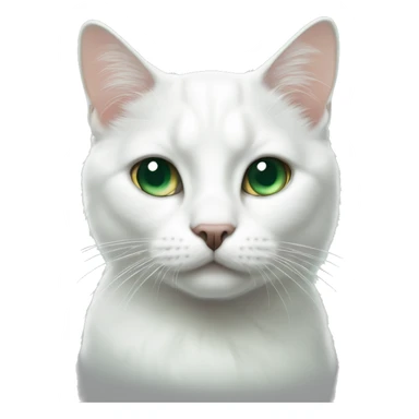 White cats with black dot on forehead and dark green eyes  sticker