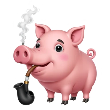 black pig smoking pipe sticker