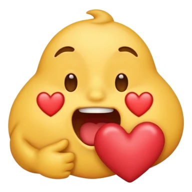 un emoji tosiendo corazones sticker