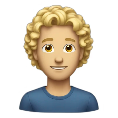 a guy with blonde curl hair sticker