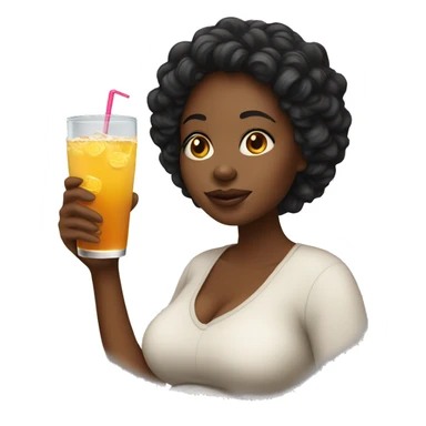 pregnan black woman with a drink sticker
