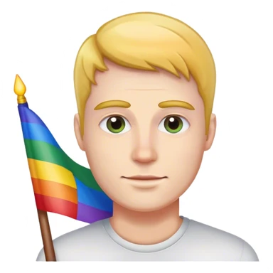 white man with rainbow flag sticker