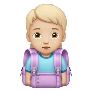 child with pastel backpack sticker