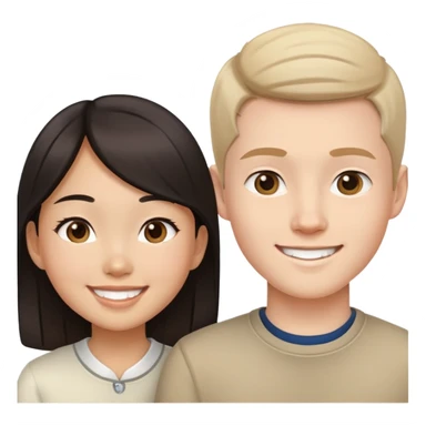 Asian girl and white boy couple sticker