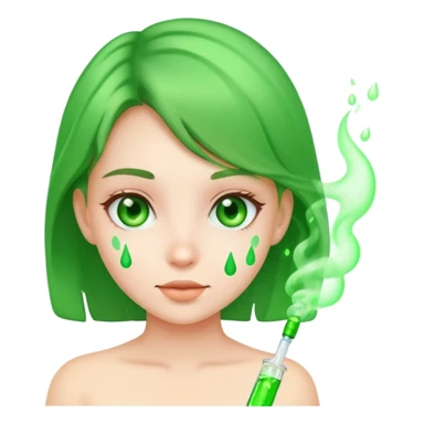 Girl with green gas around sticker