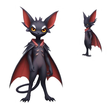  Kawaii Cool Vampiric Beautiful Noivern-Nargacuga-Litten with big Bat Ears full body sticker