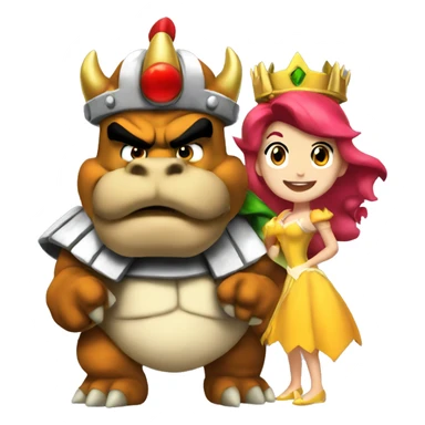 Bowser and princess sticker