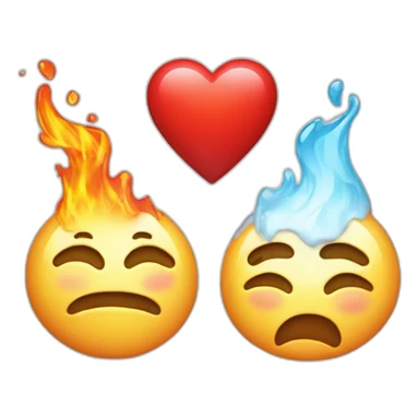Un coeur  enflammé  et glacé sticker