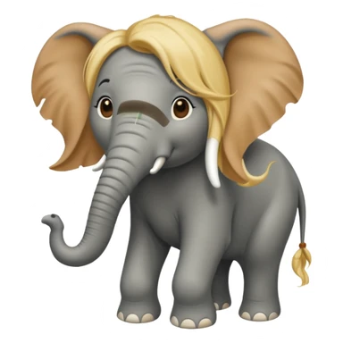elephant with long blonde hair sticker