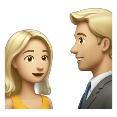 White Man chatting a woman sticker