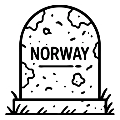 Add moss and weathering to a traditional Norway gravestone without cross, keep the style consistent with the original, no background. sticker