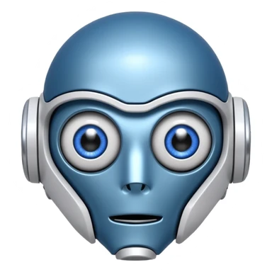 tête de robot cosmonaute bleu et blanc avec des yeux plié sticker