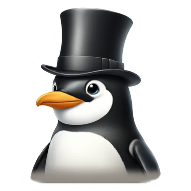 Penguin wearing top hat sticker