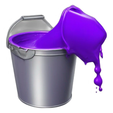 Fill tool Metal bucket tipping pouring purple paint sticker