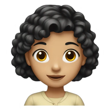 Young girl with black hair sticker