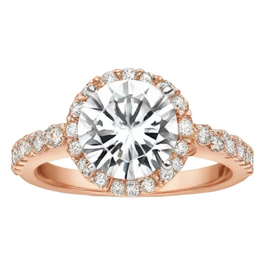 Rose gold engagement ring with round diamond sticker