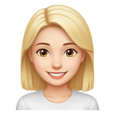 smiling girl in white shirt sticker