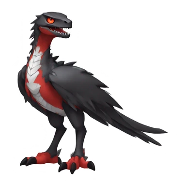  Cool Edgy Black Red Grey White Digimon-Fakemon-Raptor-Reptile full body sticker