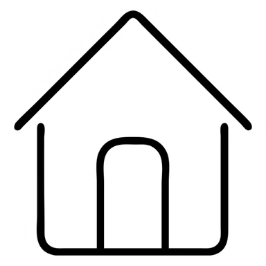 Simple house with a roof and door sticker