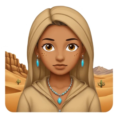desert woman with piercings just face  sticker