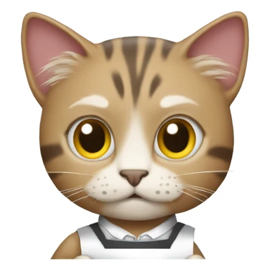 the cat version of tony stark holding an inbox sticker