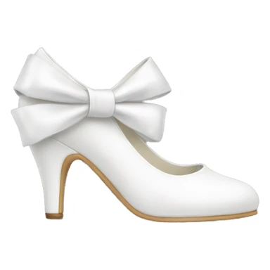 white heels with bow sticker