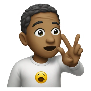 Crying emoji holding up a peace sign sticker