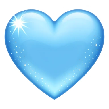 Light sky blue heart with sparkles  sticker